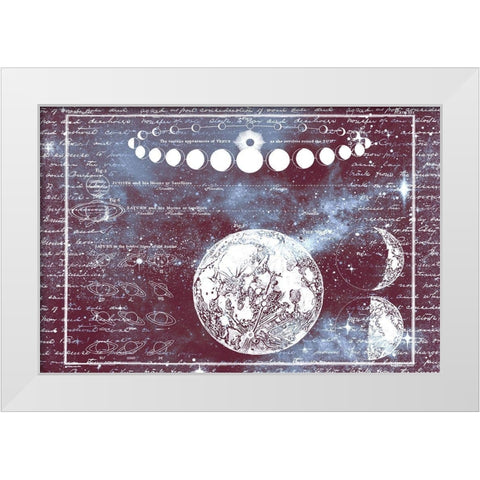 The Moon Chart White Modern Wood Framed Art Print by Allen, Kimberly