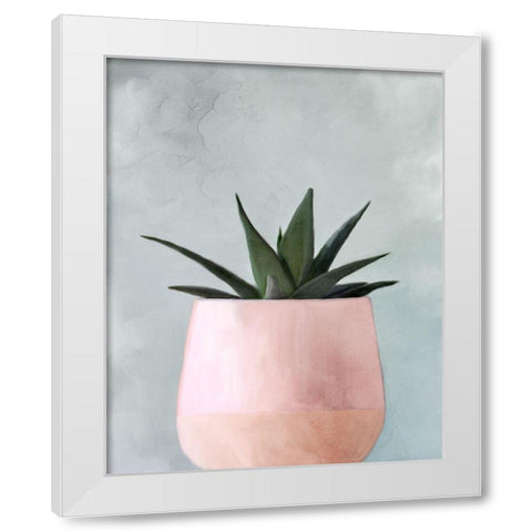 Potted Succulent 1 White Modern Wood Framed Art Print by Allen, Kimberly