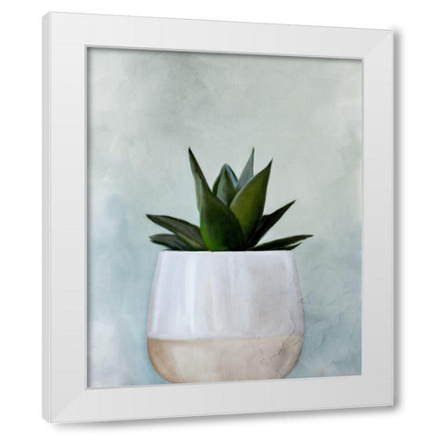 Potted Succulent 2 White Modern Wood Framed Art Print by Allen, Kimberly