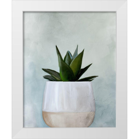 Potted Succulent 2 White Modern Wood Framed Art Print by Allen, Kimberly