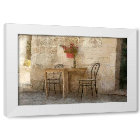 Sidewalk Cafe White Modern Wood Framed Art Print by Allen, Kimberly