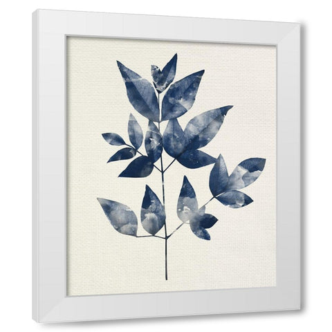 Indigo Leaves 2 White Modern Wood Framed Art Print by Allen, Kimberly