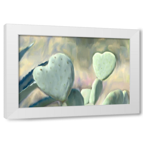 Cactus Heart White Modern Wood Framed Art Print by Allen, Kimberly