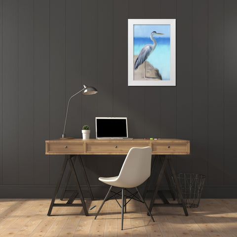 Sea Heron White Modern Wood Framed Art Print by Allen, Kimberly