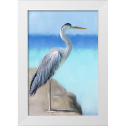 Sea Heron White Modern Wood Framed Art Print by Allen, Kimberly