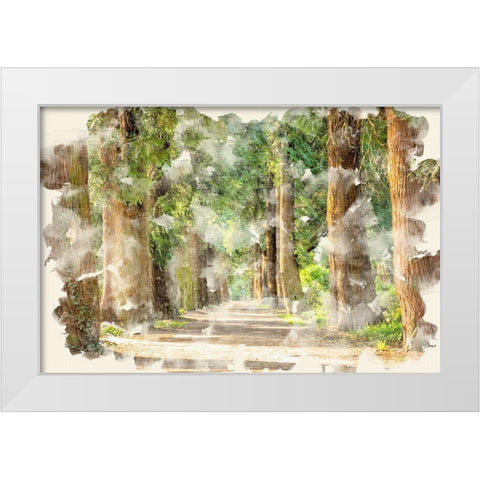 Tree Avenue White Modern Wood Framed Art Print by Allen, Kimberly