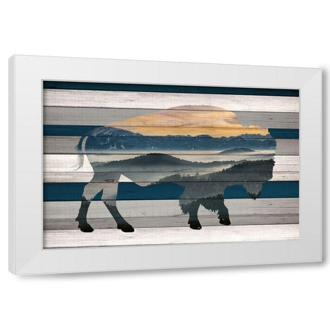 Bison Mountain Range White Modern Wood Framed Art Print by Allen, Kimberly
