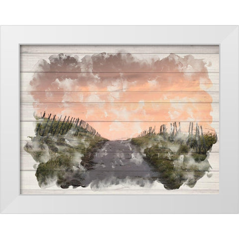 Countryside Sunset White Modern Wood Framed Art Print by Allen, Kimberly