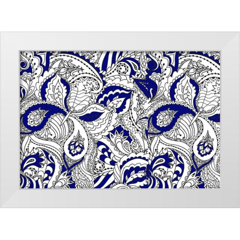 Gorgeous Blue White Modern Wood Framed Art Print by Allen, Kimberly