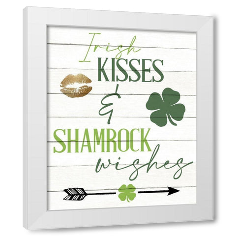 Irish Kisses White Modern Wood Framed Art Print by Allen, Kimberly