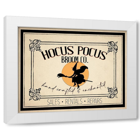 Hocus Pocus Broom CO White Modern Wood Framed Art Print by Allen, Kimberly