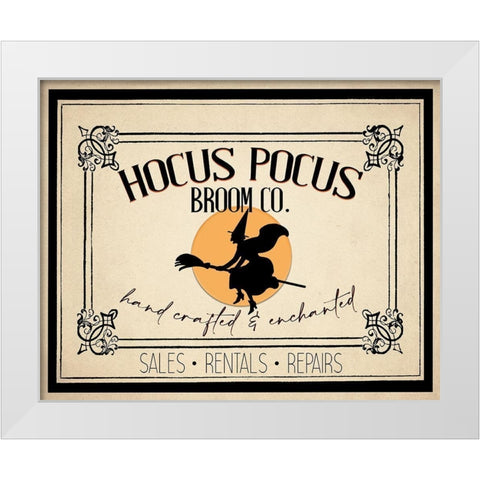 Hocus Pocus Broom CO White Modern Wood Framed Art Print by Allen, Kimberly