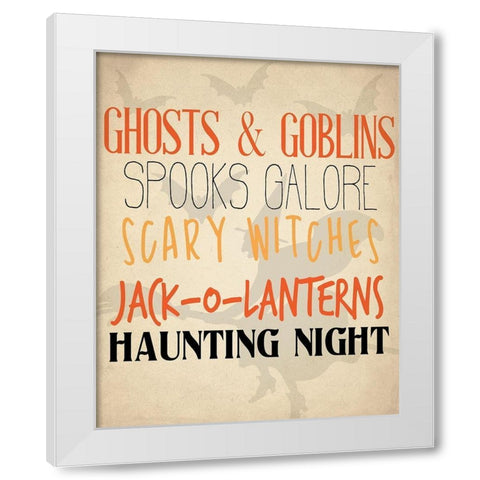 Ghost and Goblins White Modern Wood Framed Art Print by Allen, Kimberly