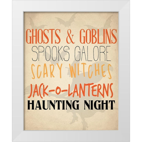 Ghost and Goblins White Modern Wood Framed Art Print by Allen, Kimberly