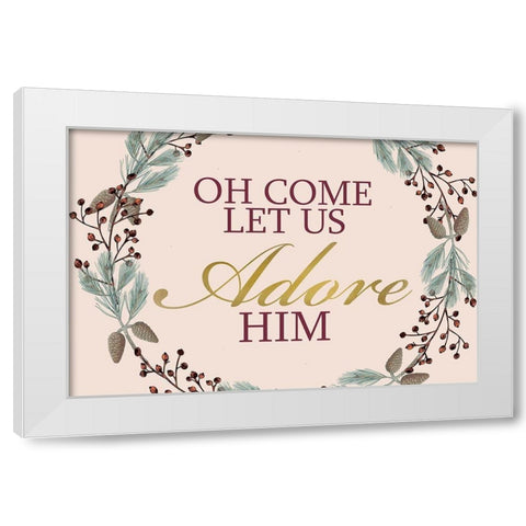 Oh Come Let Us White Modern Wood Framed Art Print by Allen, Kimberly