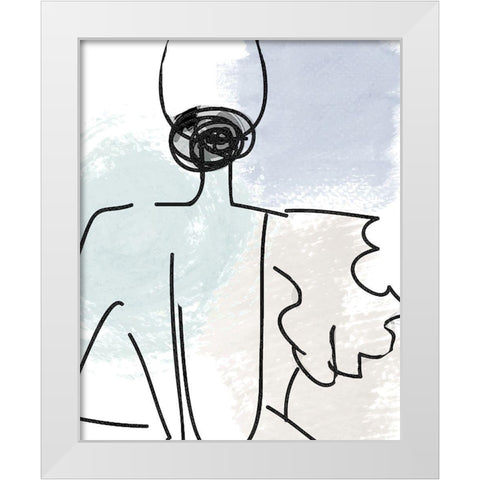 Figure B White Modern Wood Framed Art Print by Allen, Kimberly