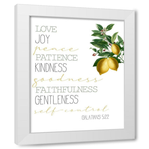 Fruits of the Spirit White Modern Wood Framed Art Print by Allen, Kimberly