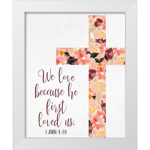 We Love White Modern Wood Framed Art Print by Allen, Kimberly