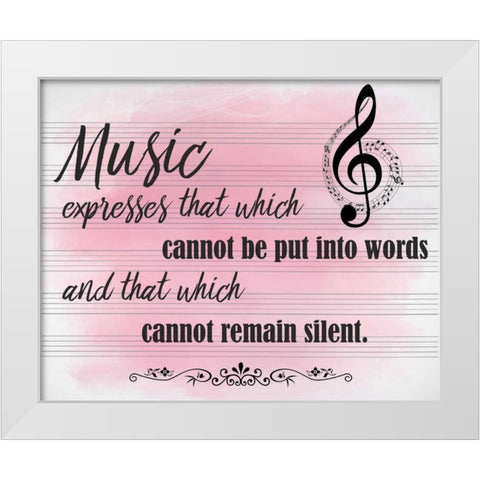 Music Expresses White Modern Wood Framed Art Print by Allen, Kimberly