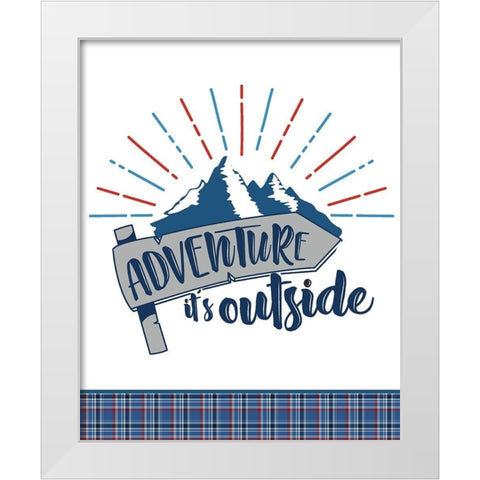 Outside 1 White Modern Wood Framed Art Print by Allen, Kimberly