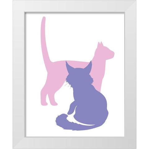 Cats Cats 2 White Modern Wood Framed Art Print by Allen, Kimberly