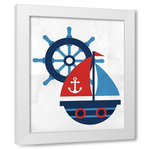 Sailing 3 White Modern Wood Framed Art Print by Allen, Kimberly