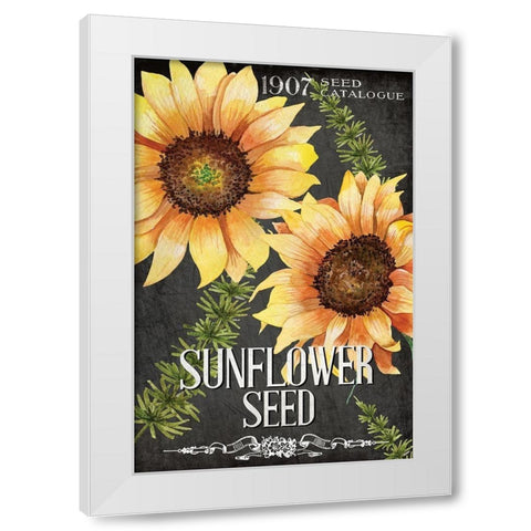 Sunflower Seed White Modern Wood Framed Art Print by Allen, Kimberly