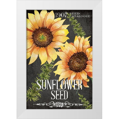 Sunflower Seed White Modern Wood Framed Art Print by Allen, Kimberly