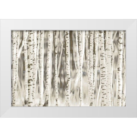 Birches White Modern Wood Framed Art Print by Allen, Kimberly
