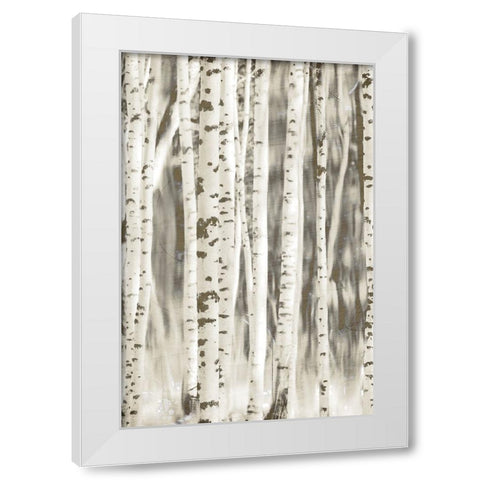 Birches 2 White Modern Wood Framed Art Print by Allen, Kimberly