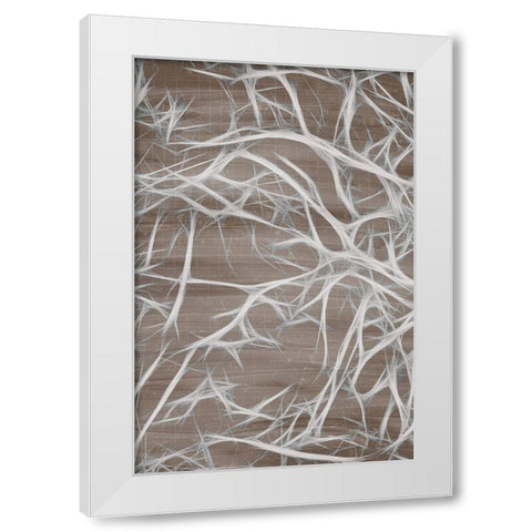 Branching 1 White Modern Wood Framed Art Print by Kimberly, Allen