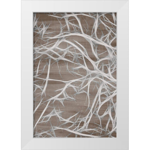 Branching 1 White Modern Wood Framed Art Print by Kimberly, Allen