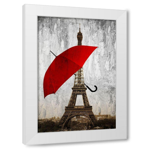 Paris Red White Modern Wood Framed Art Print by Allen, Kimberly