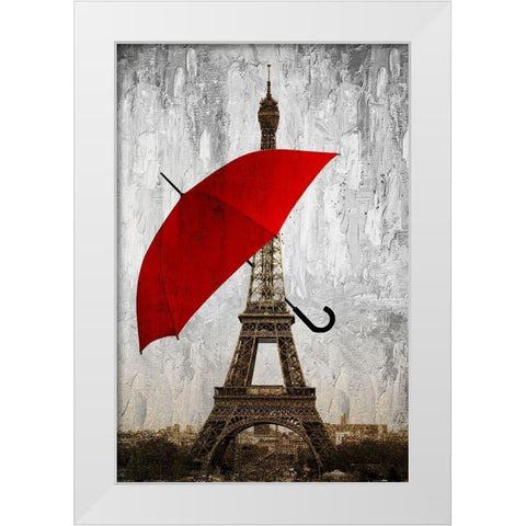 Paris Red White Modern Wood Framed Art Print by Allen, Kimberly
