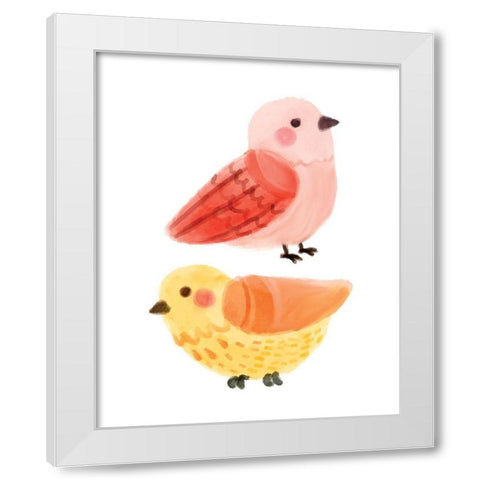 Chirp 1 White Modern Wood Framed Art Print by Allen, Kimberly