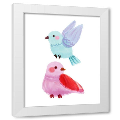 Chirp 3 White Modern Wood Framed Art Print by Allen, Kimberly