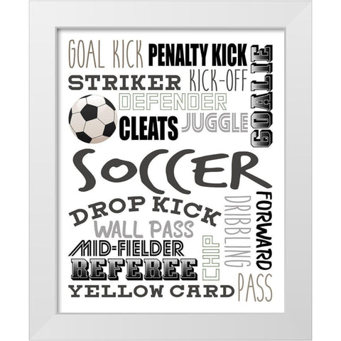 Soccer V2 White Modern Wood Framed Art Print by Allen, Kimberly