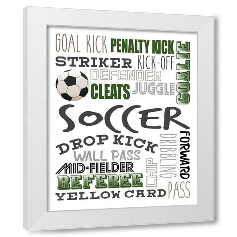 Soccer White Modern Wood Framed Art Print by Allen, Kimberly