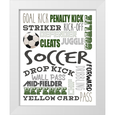 Soccer White Modern Wood Framed Art Print by Allen, Kimberly