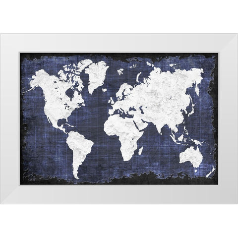 World Map White Modern Wood Framed Art Print by Allen, Kimberly