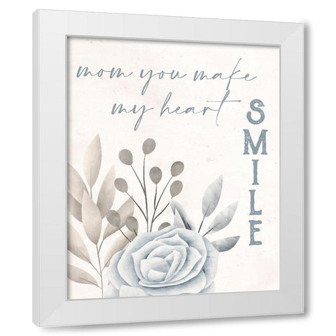 Heart Smile White Modern Wood Framed Art Print by Allen, Kimberly