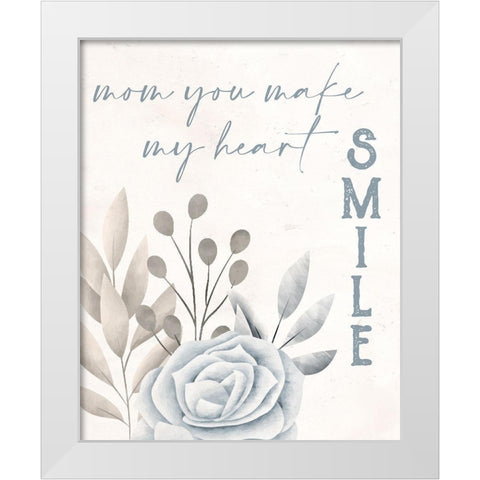 Heart Smile White Modern Wood Framed Art Print by Allen, Kimberly