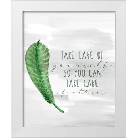 Take Care 1 White Modern Wood Framed Art Print by Allen, Kimberly