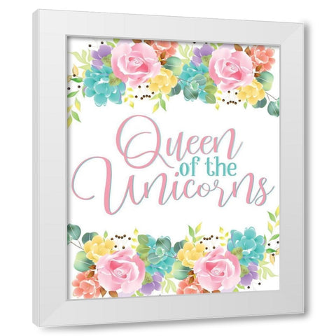 Queen 1 White Modern Wood Framed Art Print by Allen, Kimberly