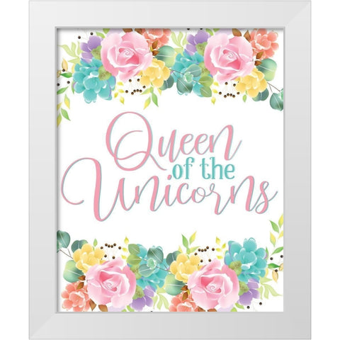 Queen 1 White Modern Wood Framed Art Print by Allen, Kimberly
