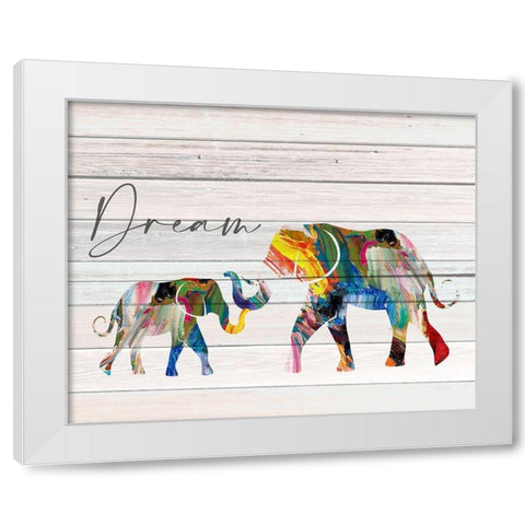 Dream Elephant White Modern Wood Framed Art Print by Allen, Kimberly