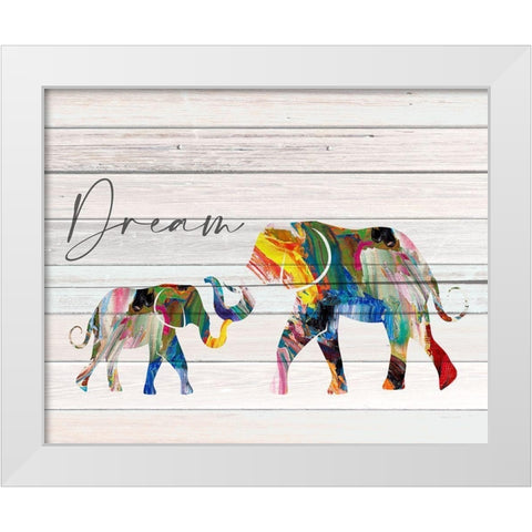 Dream Elephant White Modern Wood Framed Art Print by Allen, Kimberly
