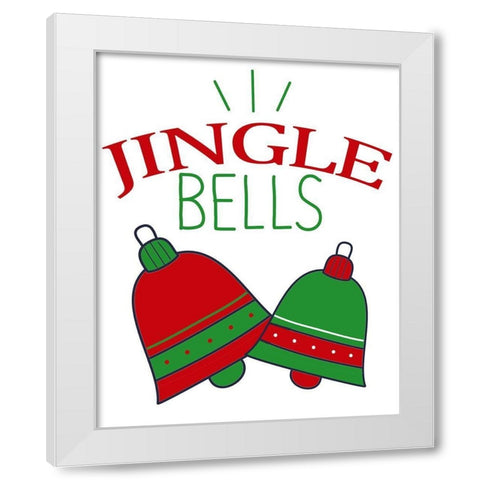 Jingle Bells White Modern Wood Framed Art Print by Allen, Kimberly