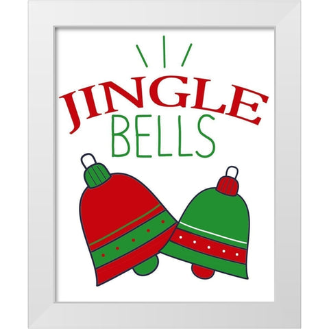 Jingle Bells White Modern Wood Framed Art Print by Allen, Kimberly