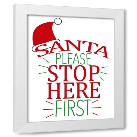 Santa Please White Modern Wood Framed Art Print by Allen, Kimberly